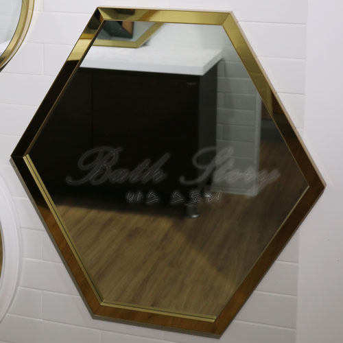 바스스토리SAM004 육각 골드 거울/스테인리스/600*800/원형/금색/욕실/인테리어/6각